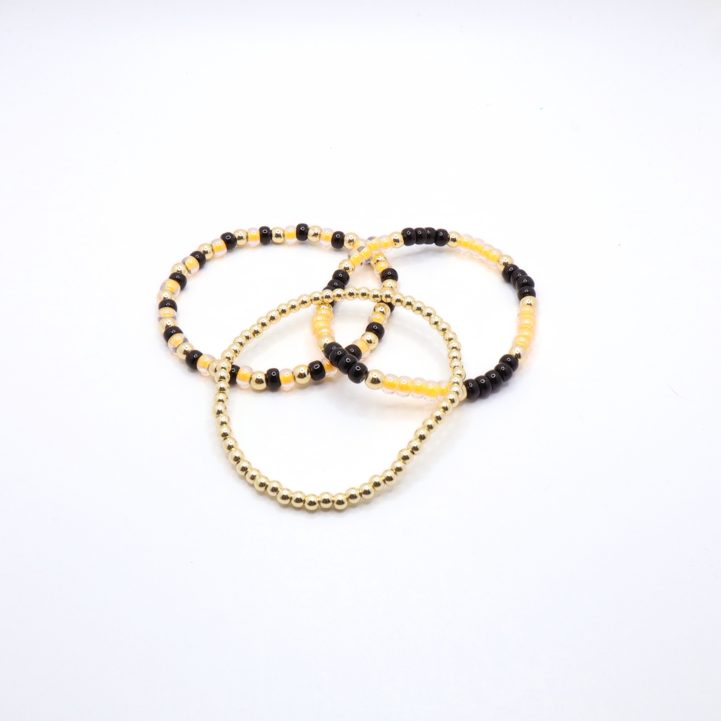 Black and Gold Game Day Bracelet Stack | The Classic Game Day Collection