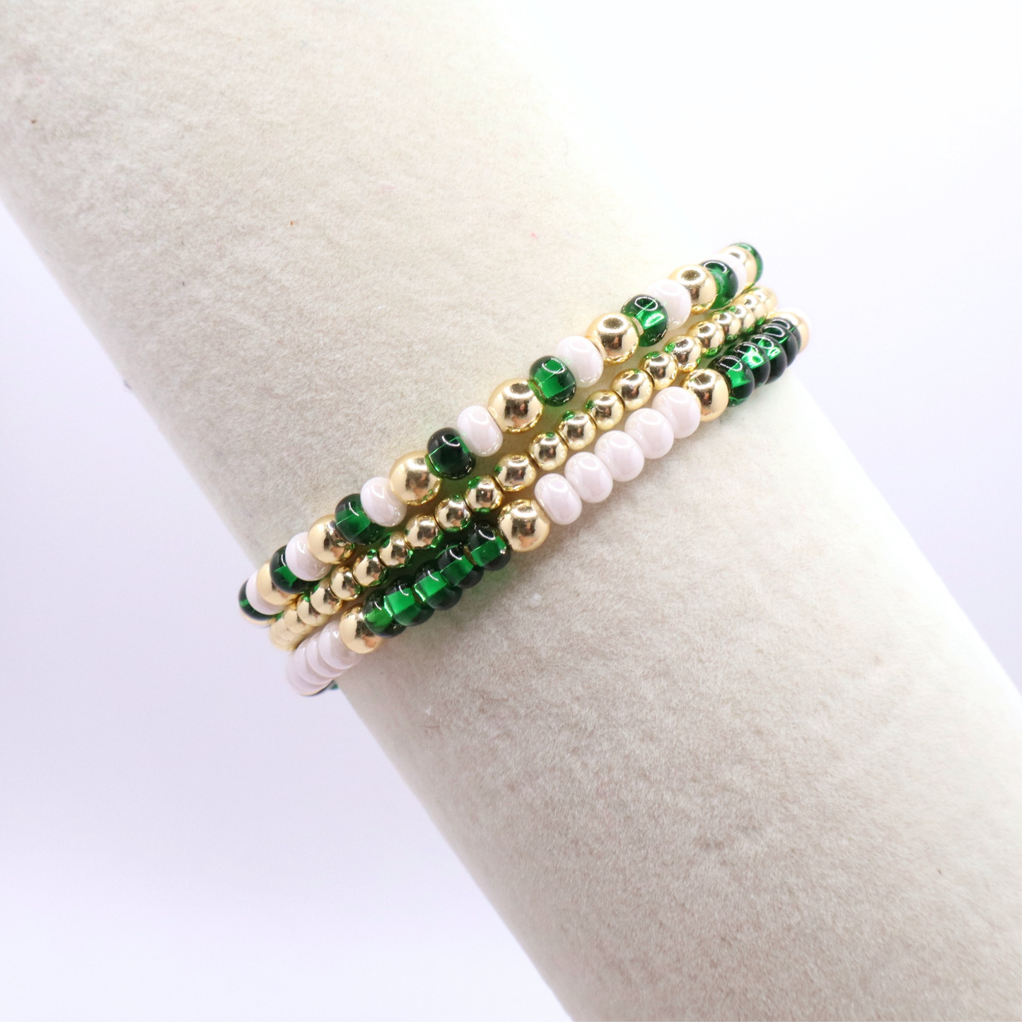 Green and White Game Day Bracelet Stack | The Classic Game Day Collection