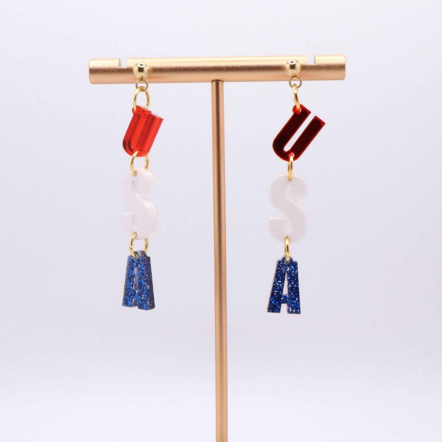 USA July Fourth Acrylic Earrings