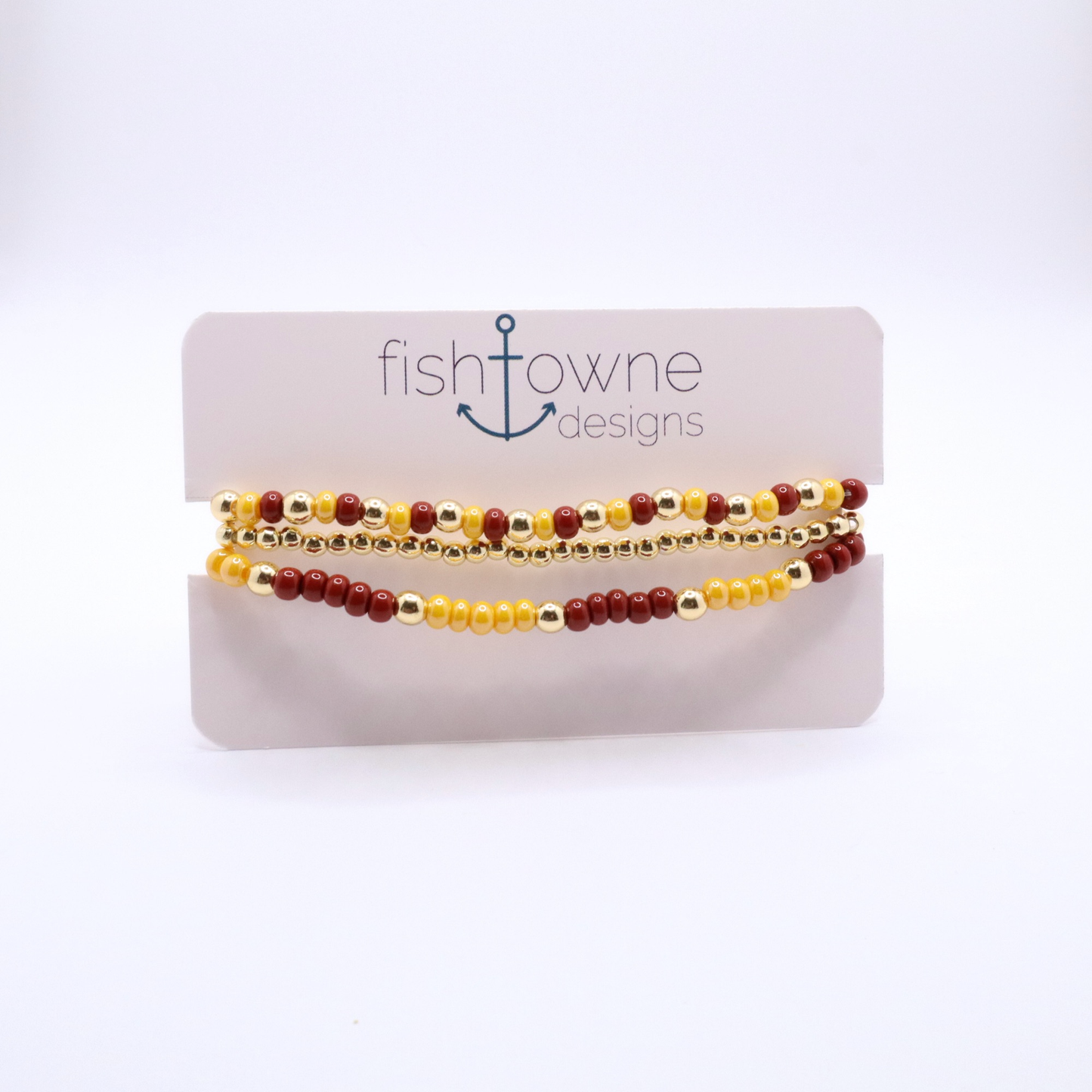 Burgundy and Gold Game Day Bracelet Stack | The Classic Game Day Collection