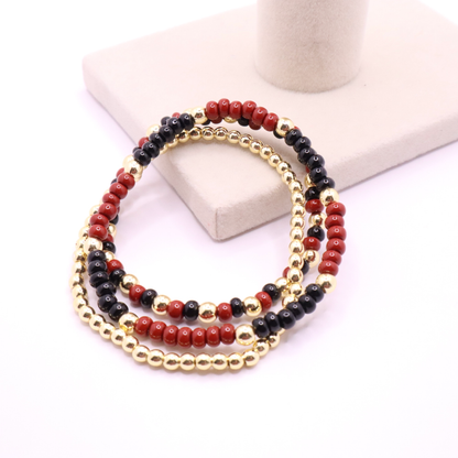 Burgundy and Black Game Day Bracelet Stack | The Classic Game Day Collection