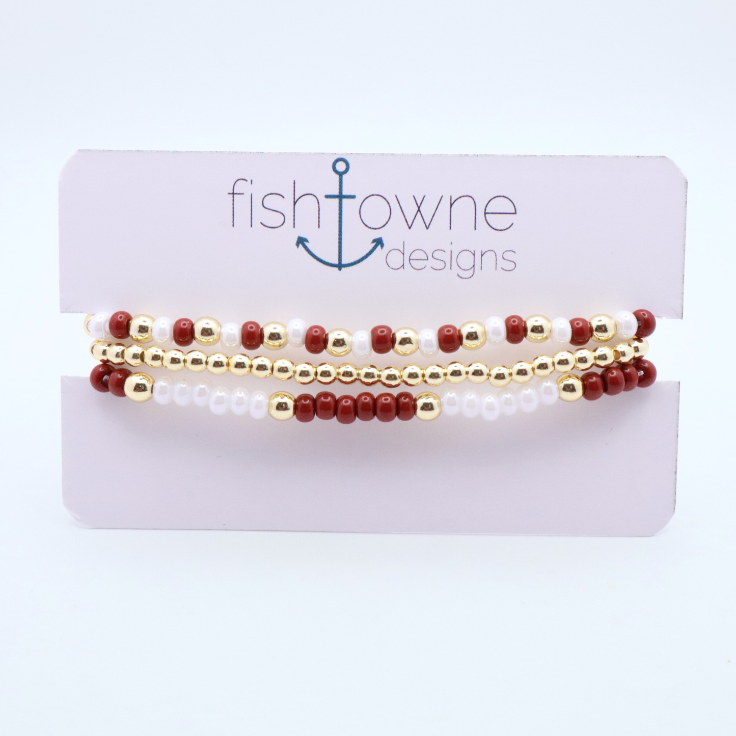 Burgundy and White Game Day Bracelet Stack | The Classic Game Day Collection