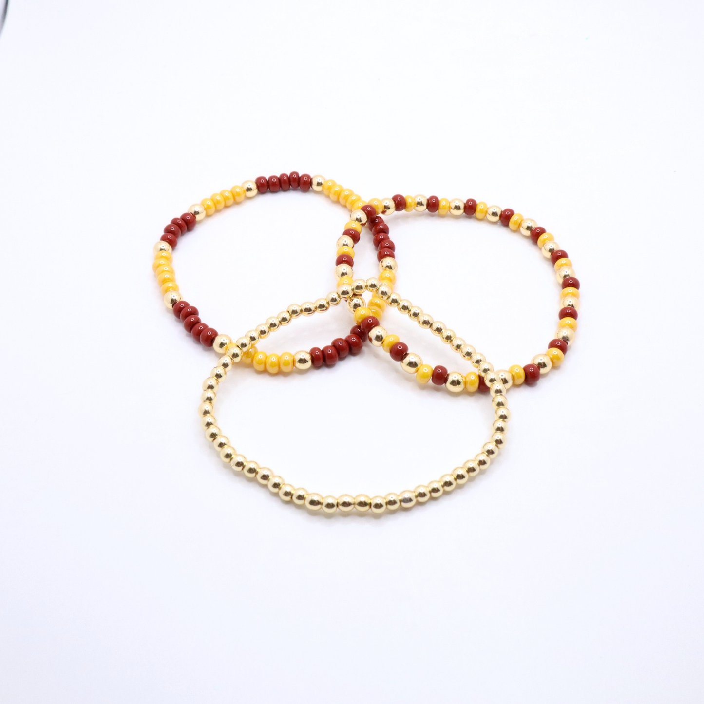 Burgundy and Gold Game Day Bracelet Stack | The Classic Game Day Collection