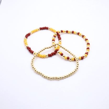 Burgundy and Gold Game Day Bracelet Stack | The Classic Game Day Collection