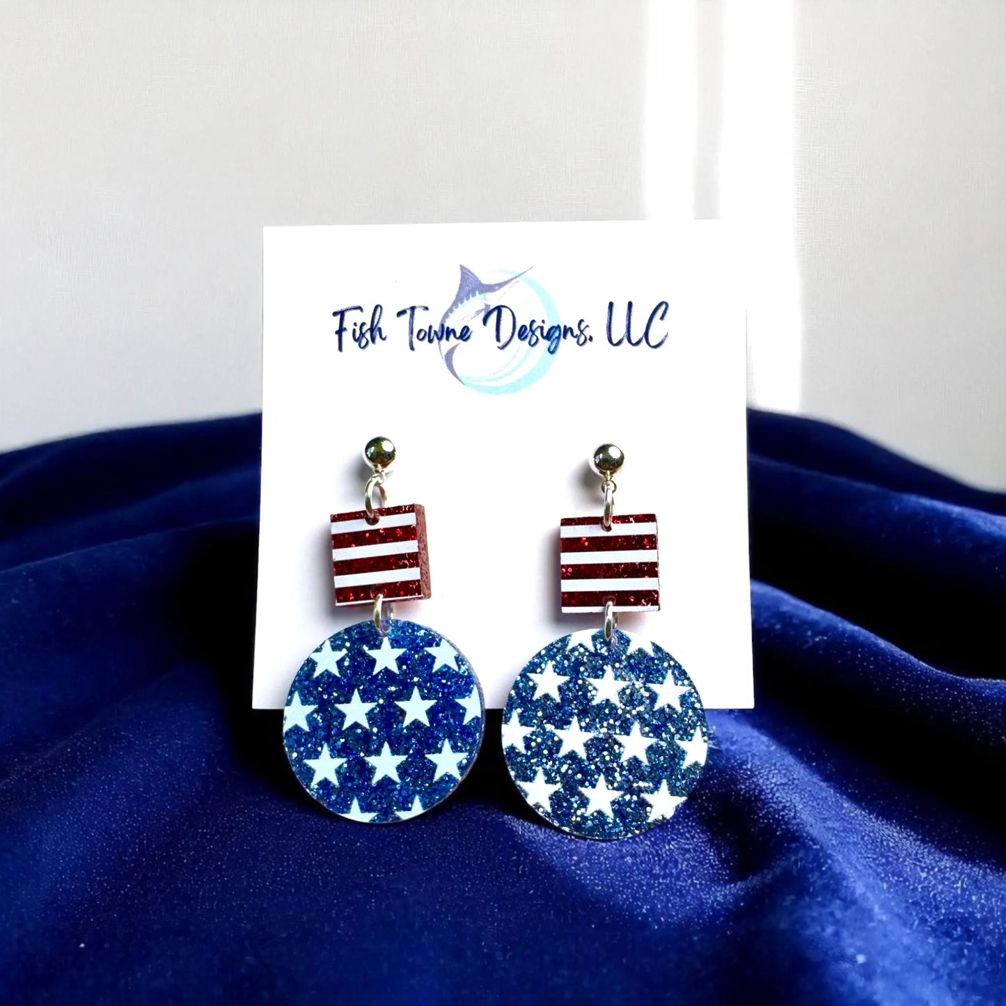 Red and Blue Patriotic Earrings, July 4th Earrings, Memorial Day Jewelry