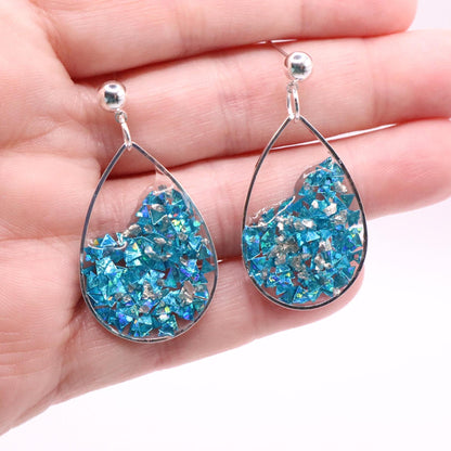 Ocean Waves Resin Earrings