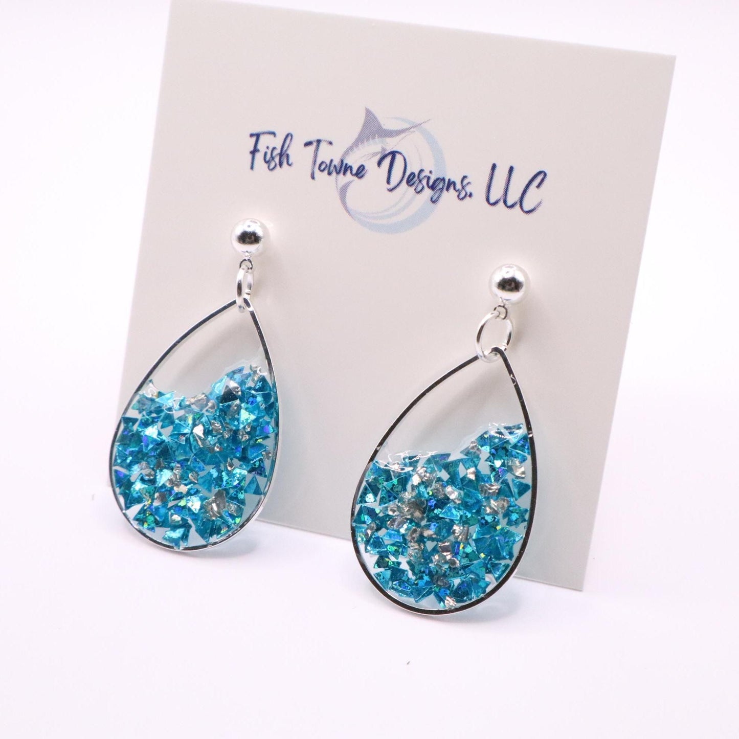 Ocean Waves Resin Earrings