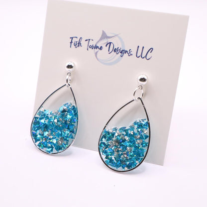 Ocean Waves Resin Earrings