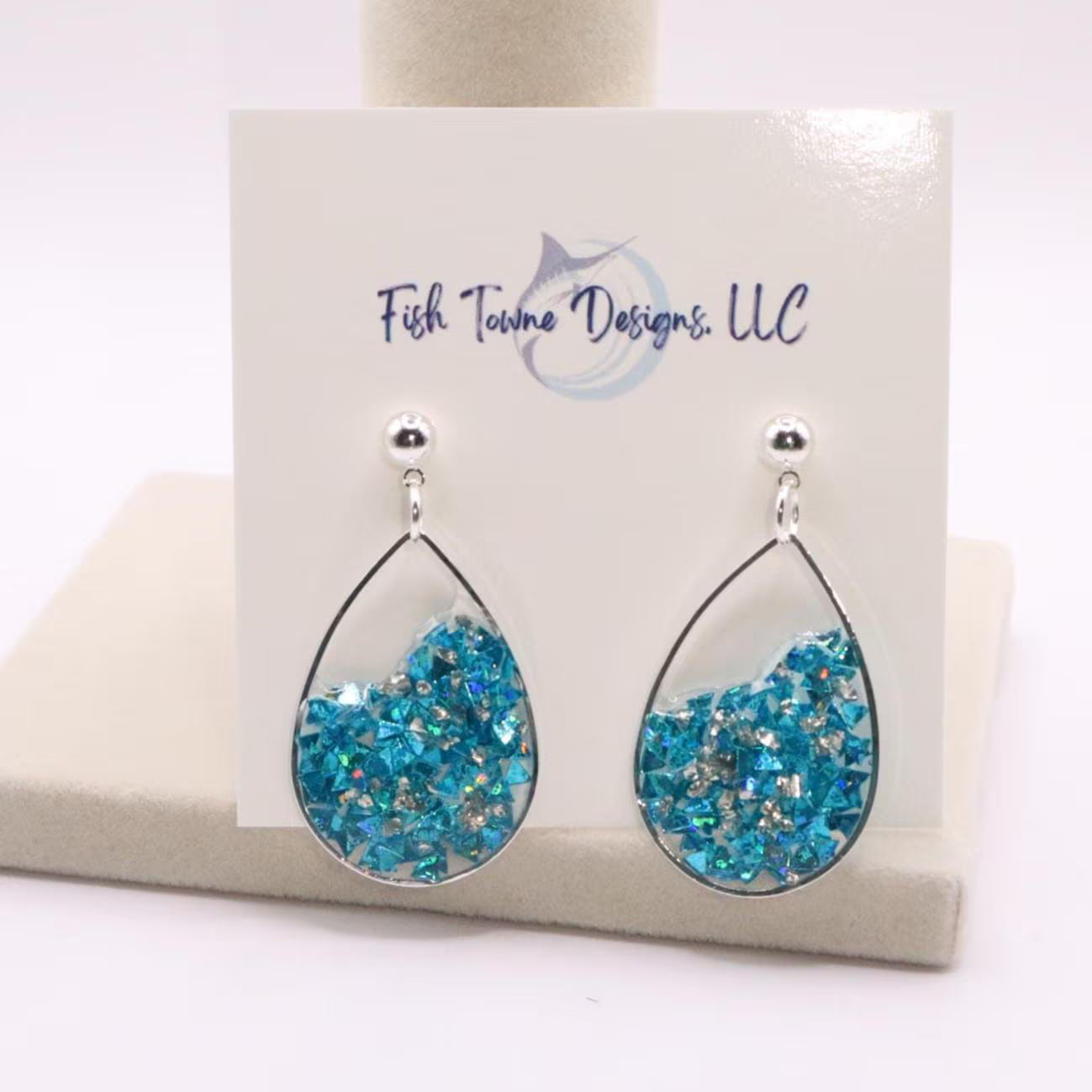 Ocean Waves Resin Earrings