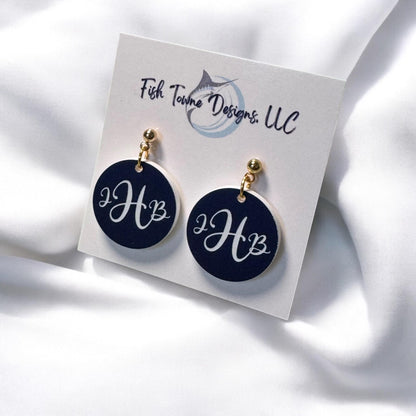 Personalized Acrylic Monogram Earrings – Custom Initial Jewelry
