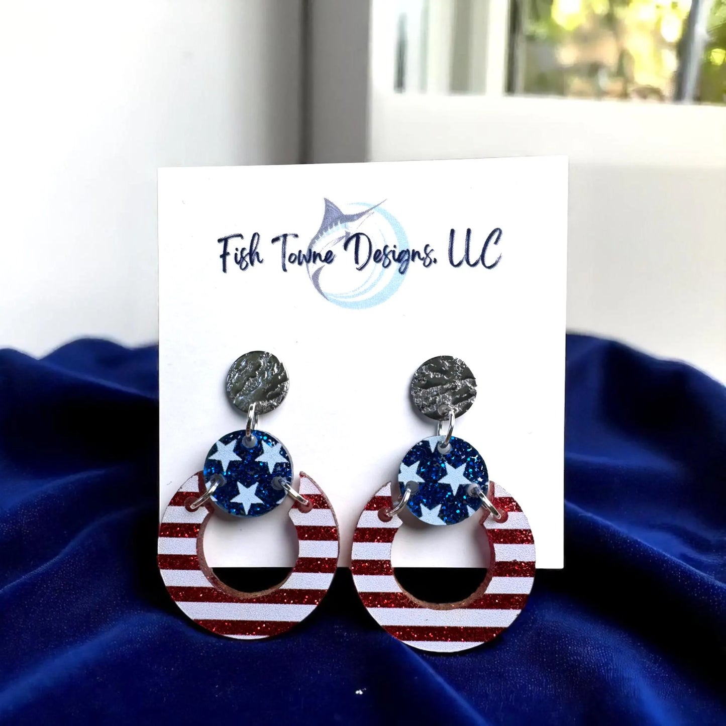 Red and Blue Patriotic Earrings, July 4th Earrings, Memorial Day Jewelry