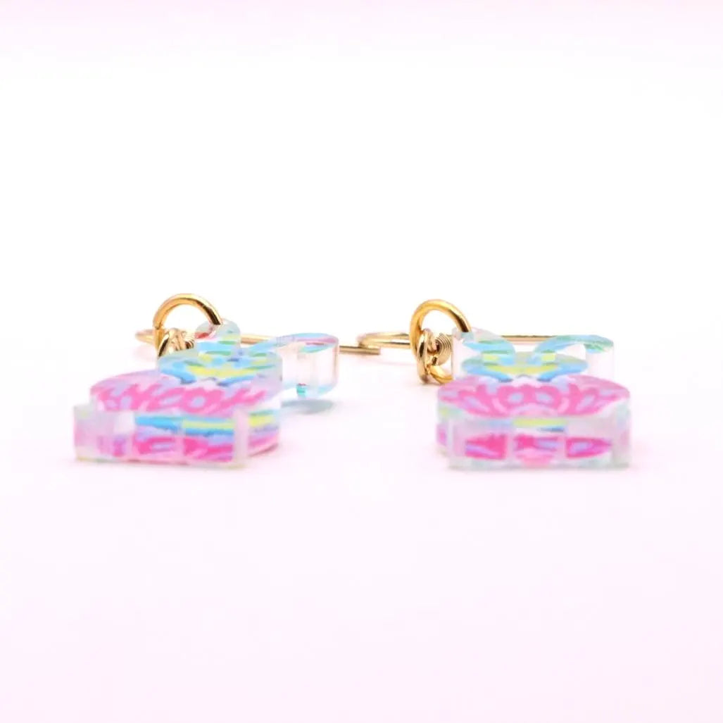 Handmade Acrylic Easter Bunny Earrings – Colorful Spring Jewelry