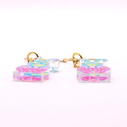 Handmade Acrylic Easter Bunny Earrings – Colorful Spring Jewelry