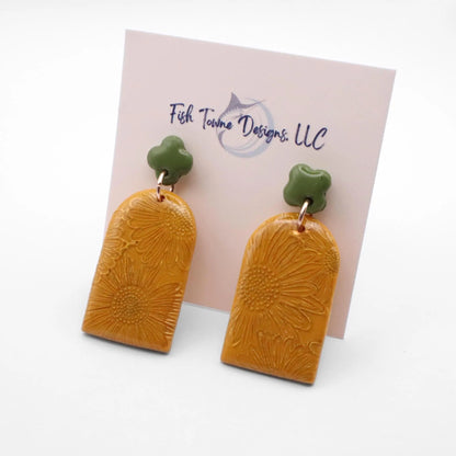 Sunflower Polymer Clay Earrings