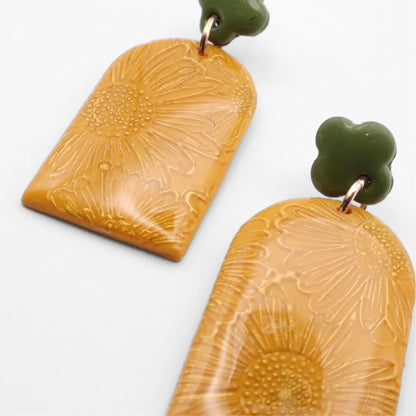 Sunflower Polymer Clay Earrings