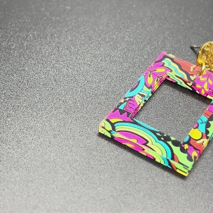Rio De Janeiro Inspired Acrylic Statement Earrings